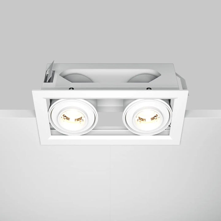 Luminaire encastré rectangulaire blanc avec double led métal moderne pour un éclairage intérieur contemporain