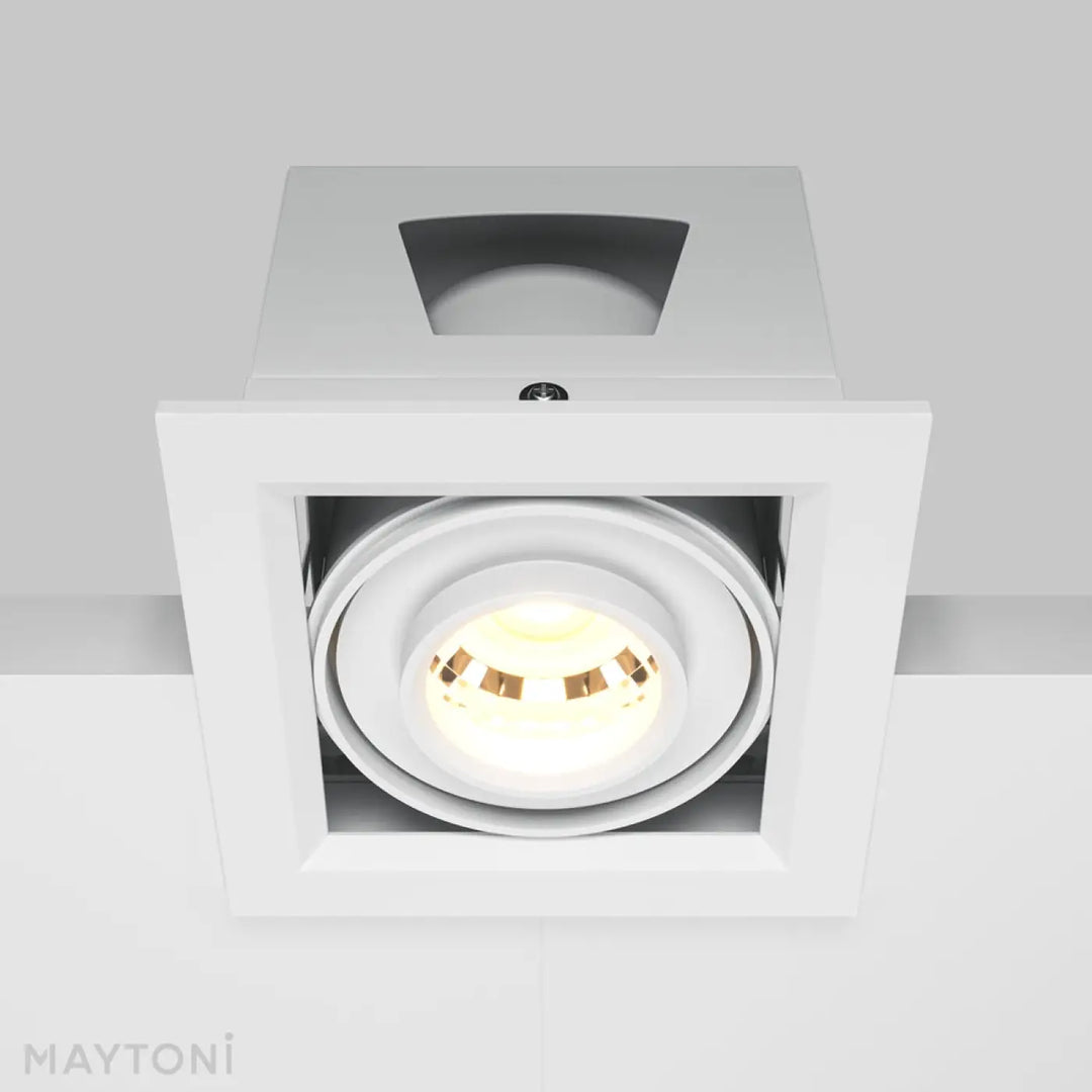 Spot metal modern led carré blanc encastré au plafond design moderne minimaliste avec ampoule led chaude