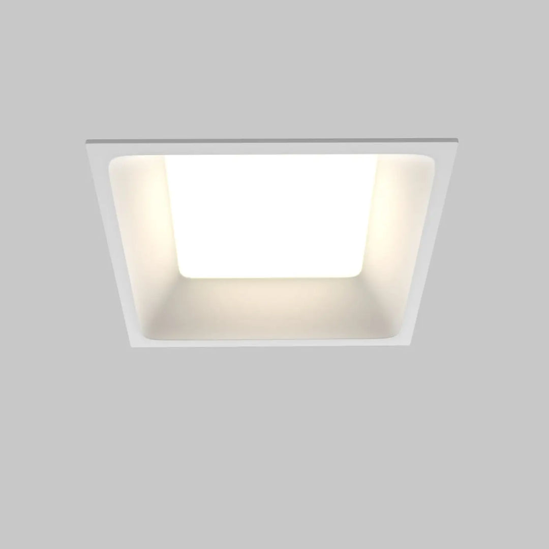 Spot | okno panneau carré en acier blanc avec lumière de plafond encastrée moderne et indice ip44