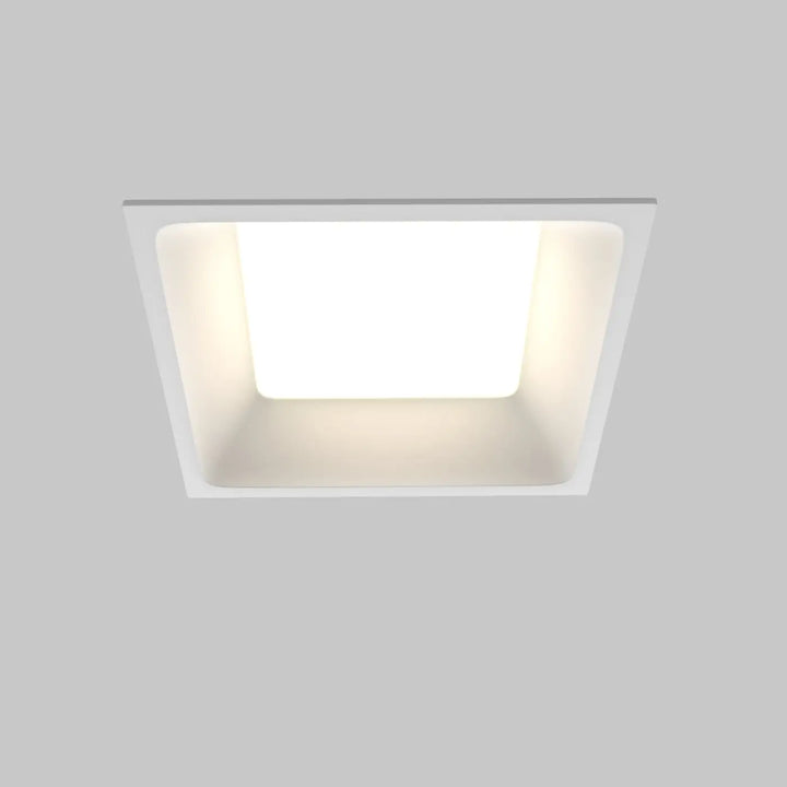 Spot | okno panneau carré en acier blanc avec lumière de plafond encastrée moderne et indice ip44
