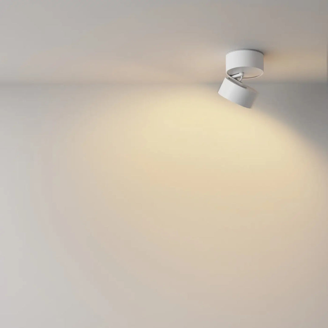 Spot onda disque rétractable blanc spot encastrable plafond orientable avec lumière chaude et focale