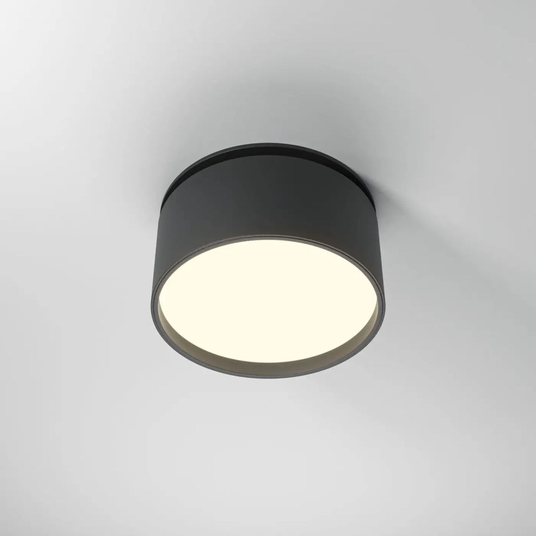 Spot onda spot encastrable led rétractable cylindre noir mat avec lumière chaude diffusée dim to warm
