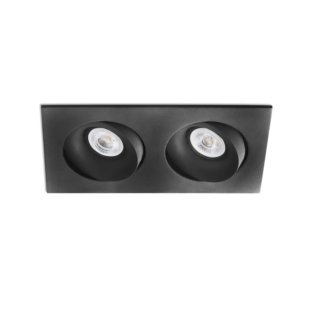 Spot encastrable double Argon noir de Faro Barcelona