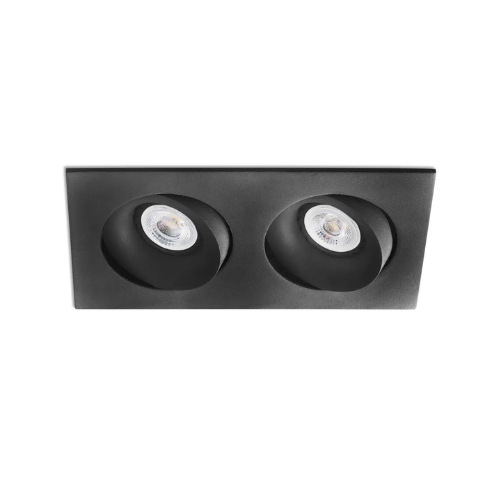 Spot encastrable double Argon noir de Faro Barcelona