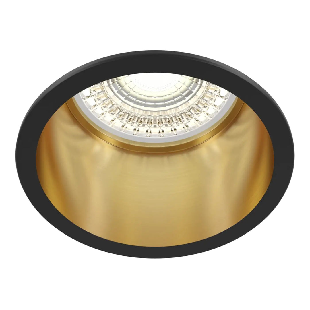 Spot encastrable reif noir et or avec collerette fine design moderne compatible ampoule GU10