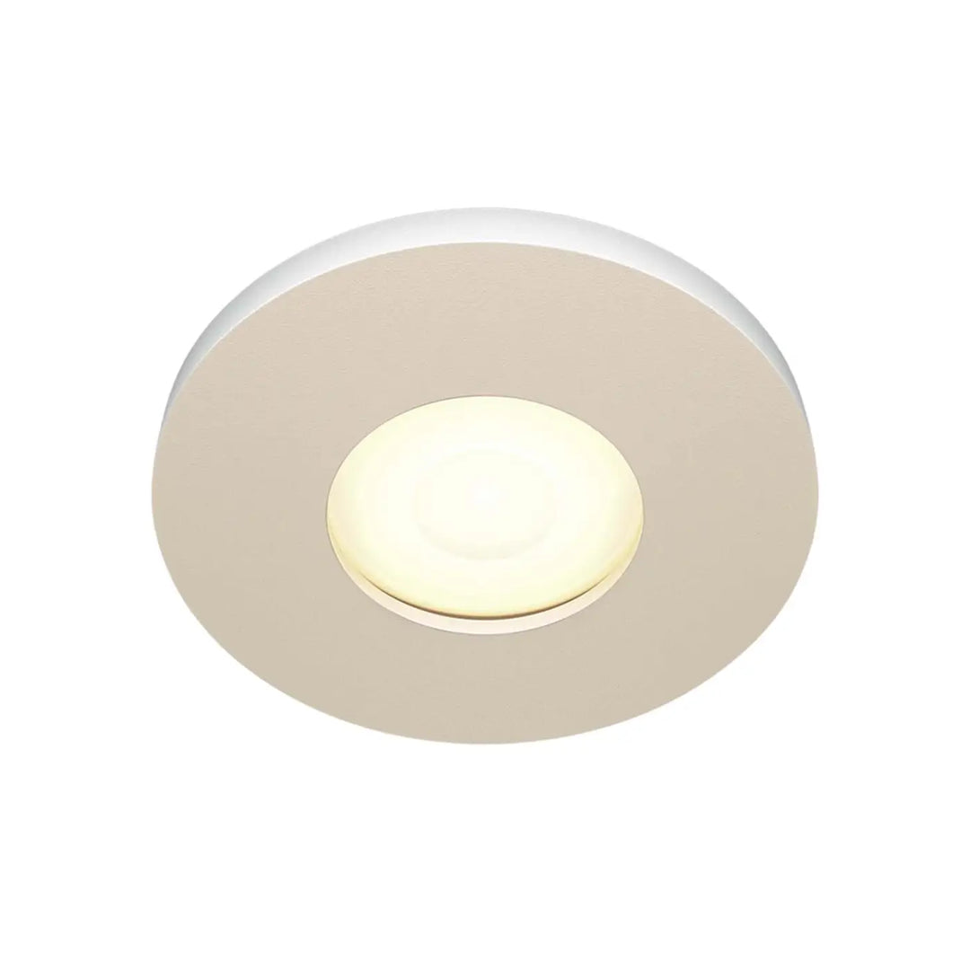 Spot encastré stark étanche à faible profondeur avec design circulaire blanc mat et panneau led central chaud et diffus