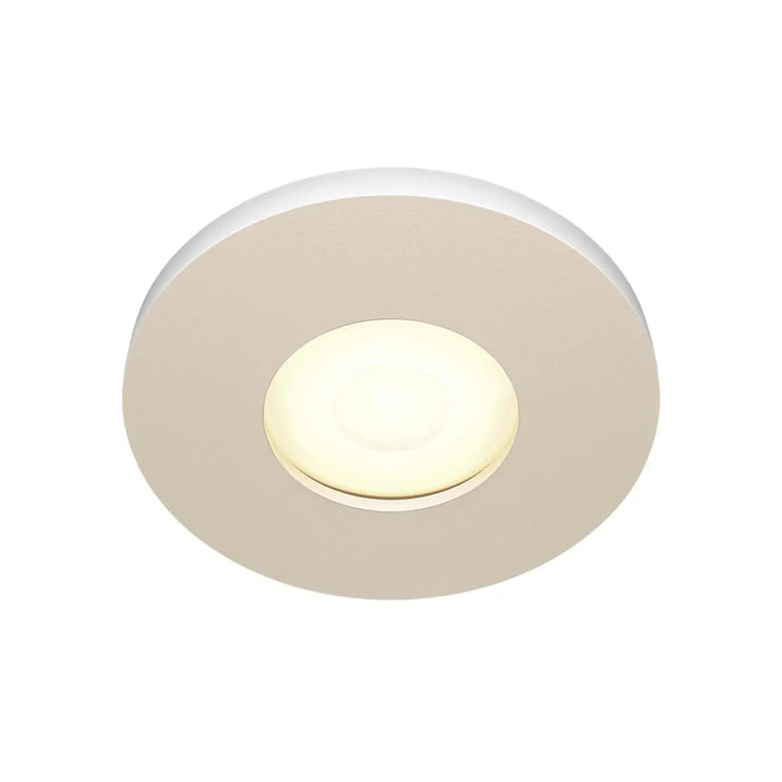 Spot encastré stark étanche à faible profondeur avec design circulaire blanc mat et panneau led central chaud et diffus