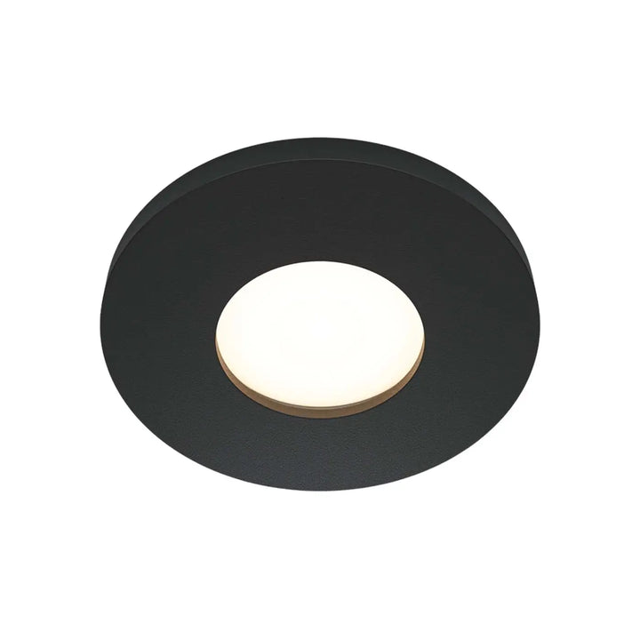 Spot stark encastré noir moderne avec centre lumineux blanc chaud faible profondeur étanche pour plafond