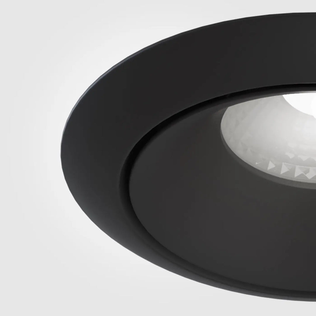 Spot yin spot encastré noir mat avec ampoule gu10 et lentille facettée circulaire recessed ceiling light