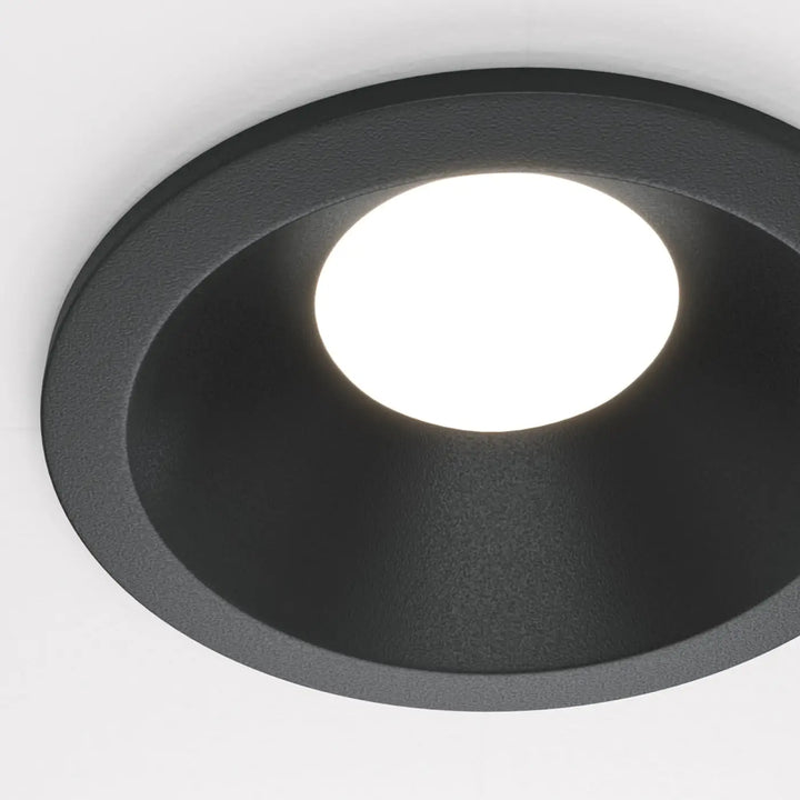 Spot zoom spot encastré led encastré noir mat avec éclairage circulaire blanc doux