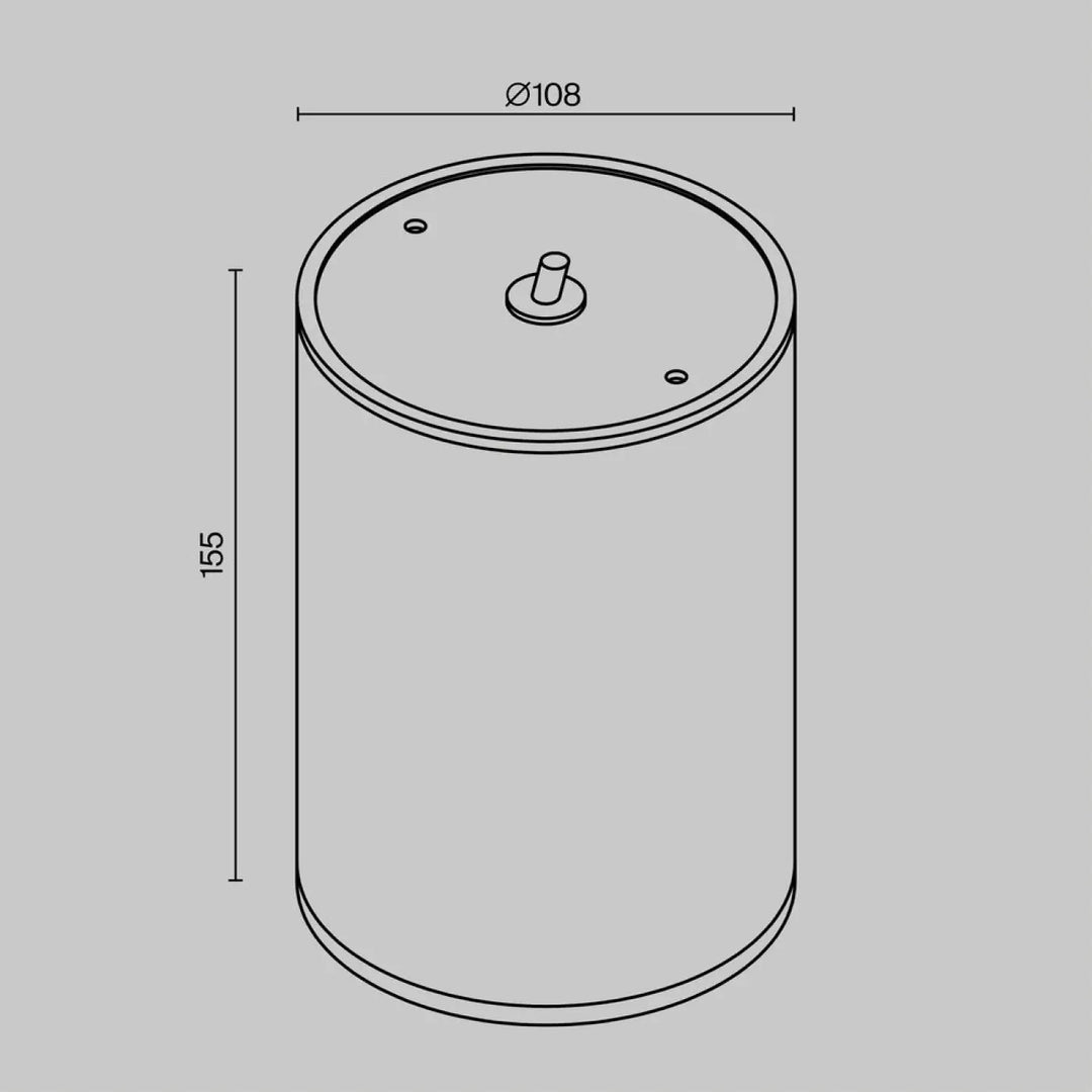 Luminaire extérieur bar en métal graphite avec protection ip65 et spot extérieur cylindrique de 108 mm de diamètre sur 155 mm de hauteur