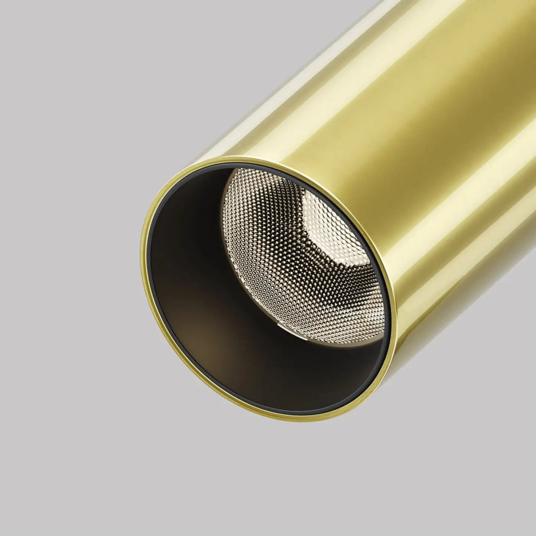 Spot focus gold finition tube fin tête directionnelle avec intérieur en maille métallique texturée