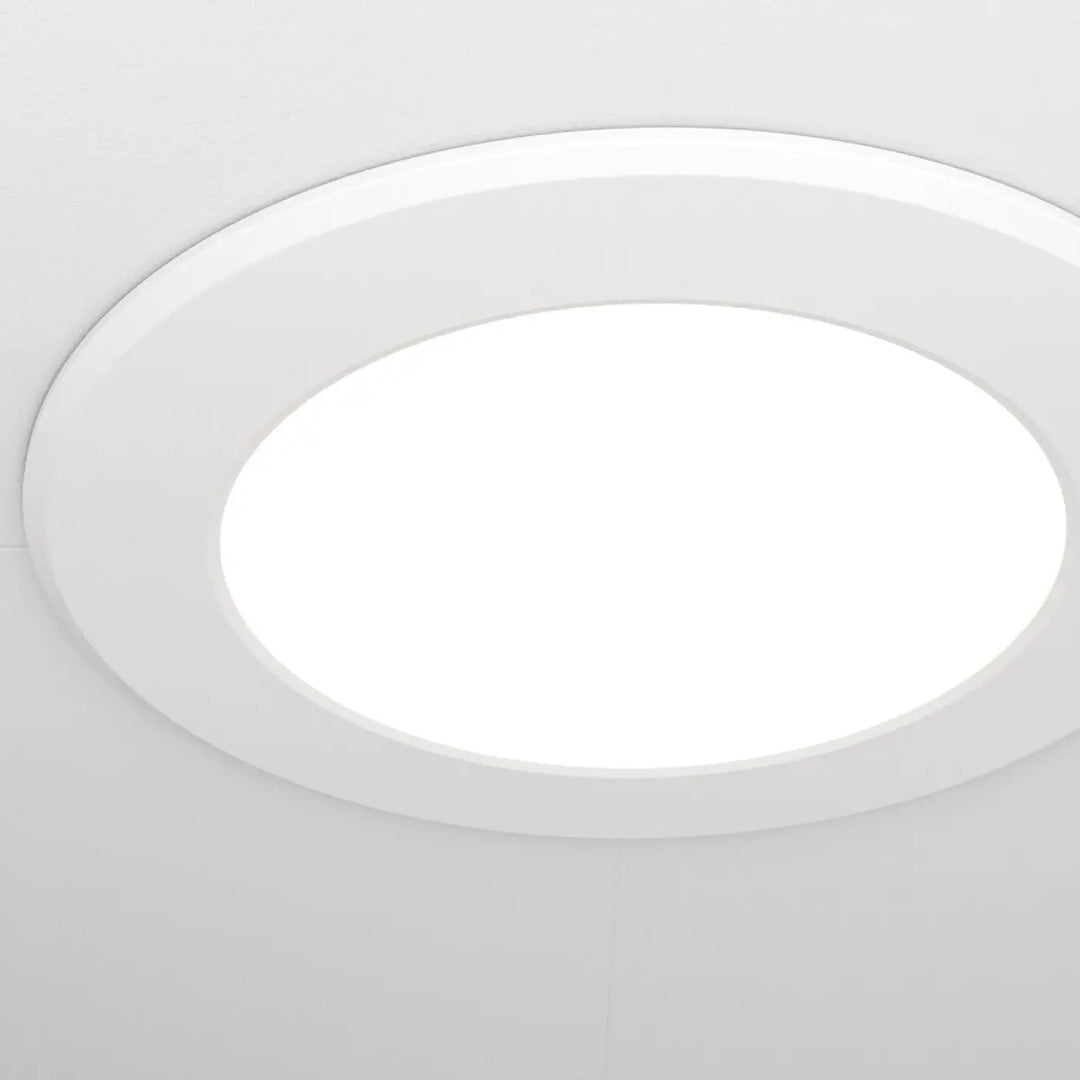 Spot stockton rond encastré en acier blanc avec trois formats de spot circulaire encastré moderne et lisse