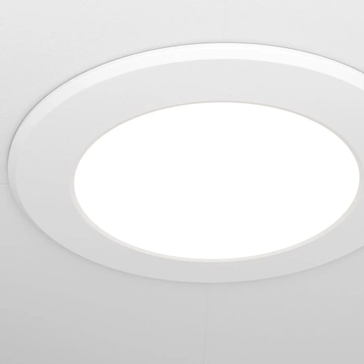 Spot stockton rond encastré en acier blanc avec trois formats de spot circulaire encastré moderne et lisse