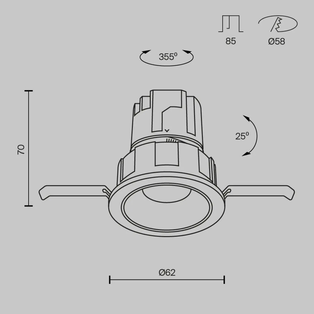 Spot led encastré orientable wise avec led intégrée et rotation ajustable à 355 degrés au design minimaliste moderne