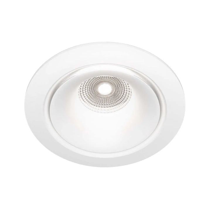 Spot yin led intégrée blanc chaud avec ampoule led argentée texturée encastrée au plafond