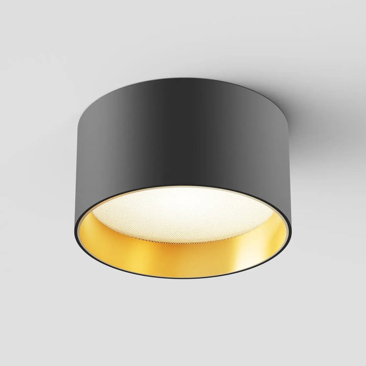 Spot vega led intégrée en aluminium noir et or avec design cylindrique encastré moderne pour éclairage intérieur