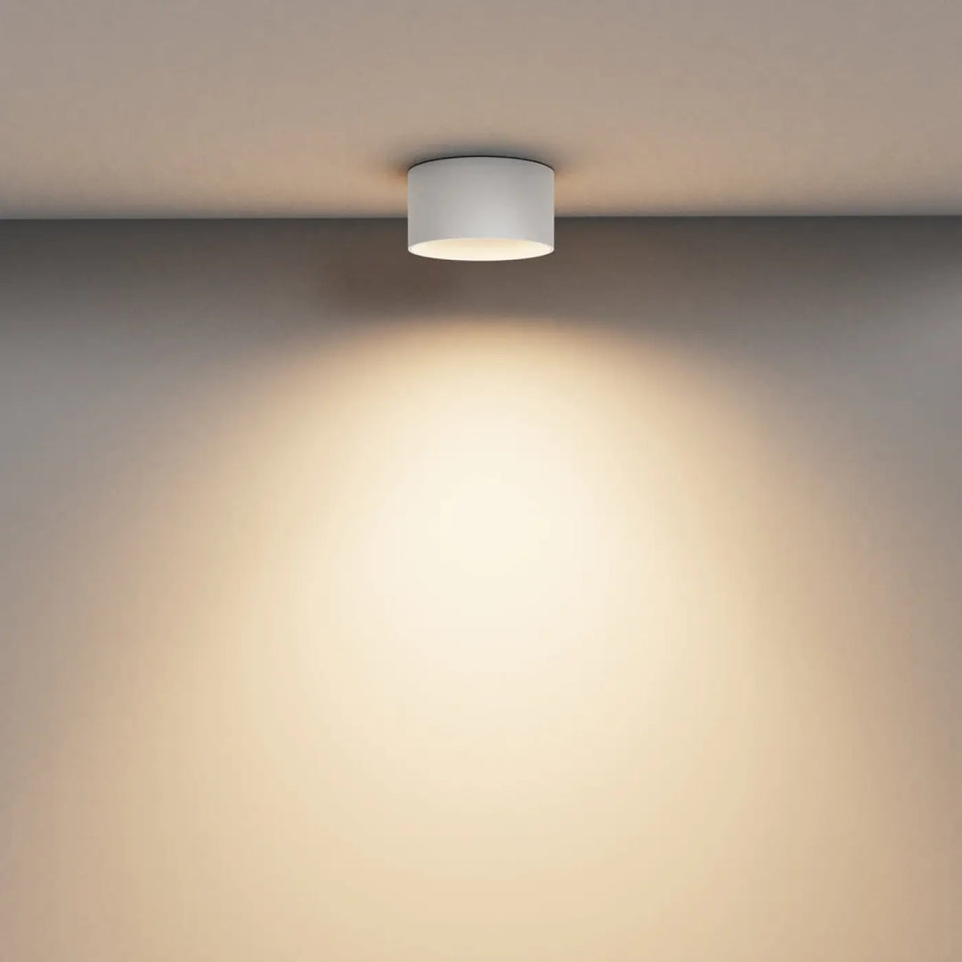 Spot vega led intégrée blanc cylindre plafond émet une lumière chaude et ciblée pour éclairage intérieur