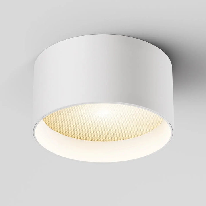 Spot vega led intégrée blanc cylindrique avec diffuseur doré texturé pour éclairage plafond élégant