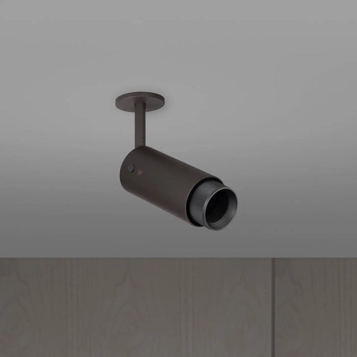 Spot orientable Exhaust à gravure quadrillée Graphite finition bronze fumé, vue 2 #couleur_gris