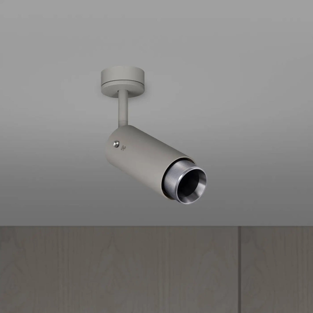 Spot orientable Exhaust à gravure quadrillée Pierre finition acier, vue 4 #couleur_argent