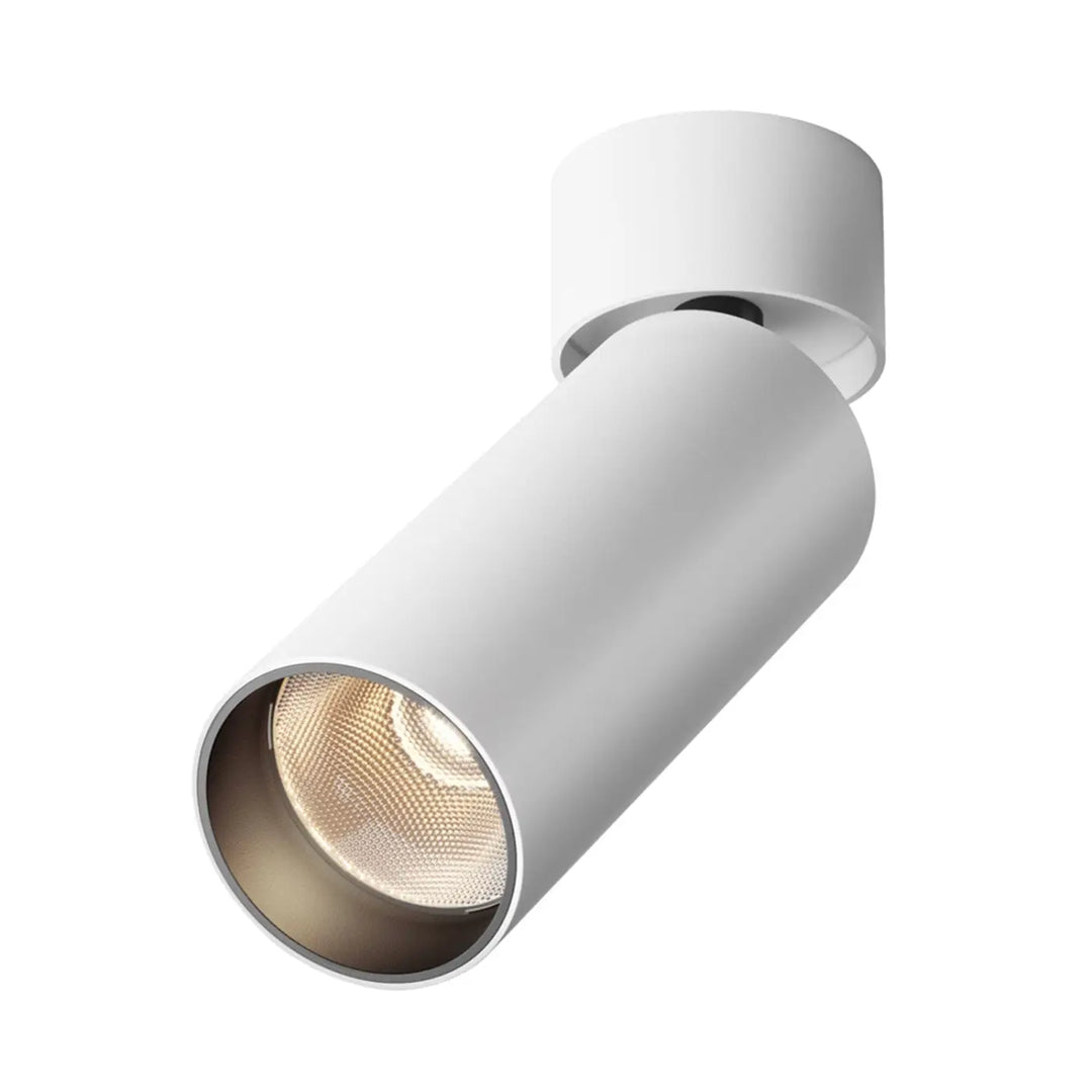 Spot focus led orientable éclairage d’accent avec tête cylindrique blanche version dimmable en finition mate