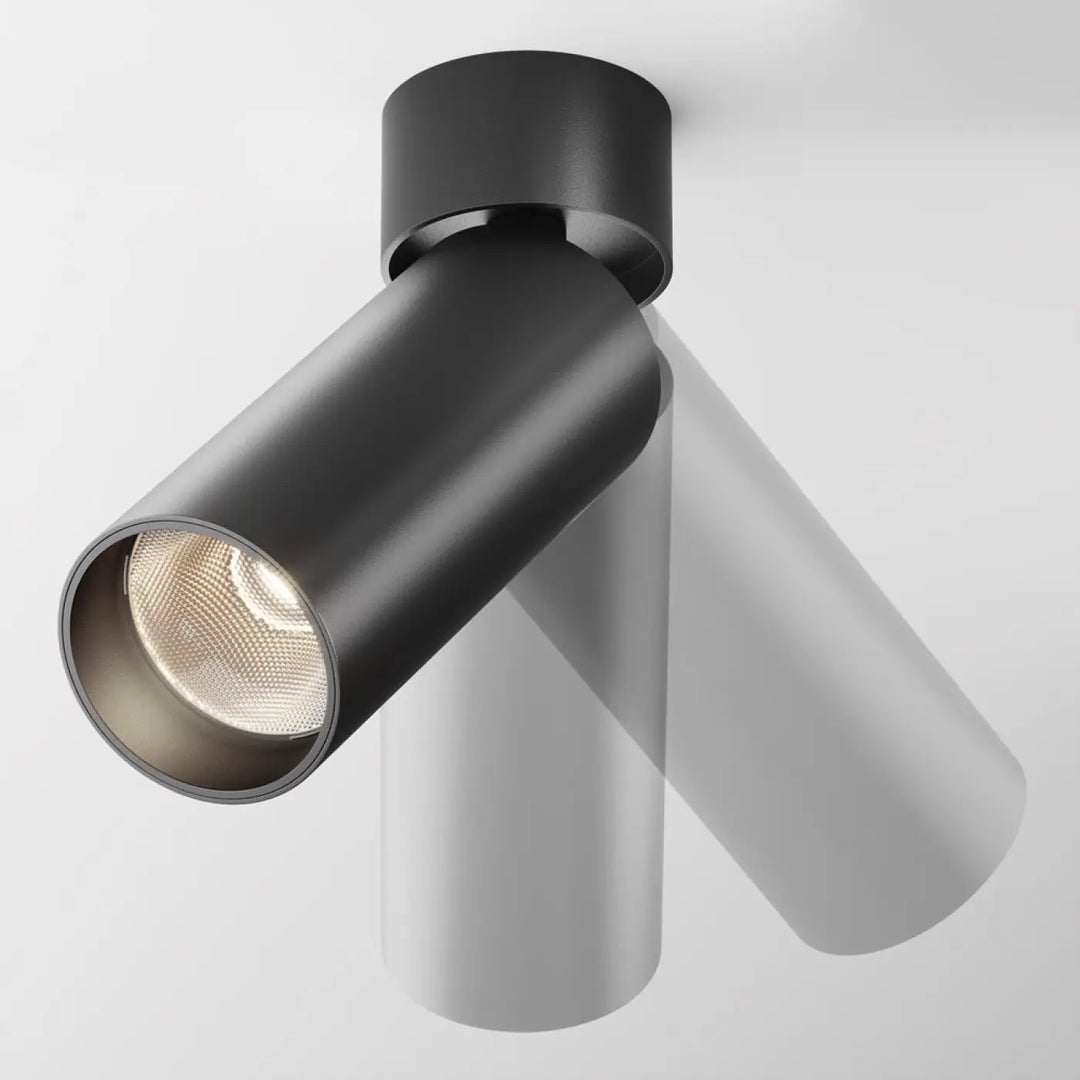 Spot focus led orientable en version dimmable avec tête cylindrique noire mate pour éclairage d’accent robuste