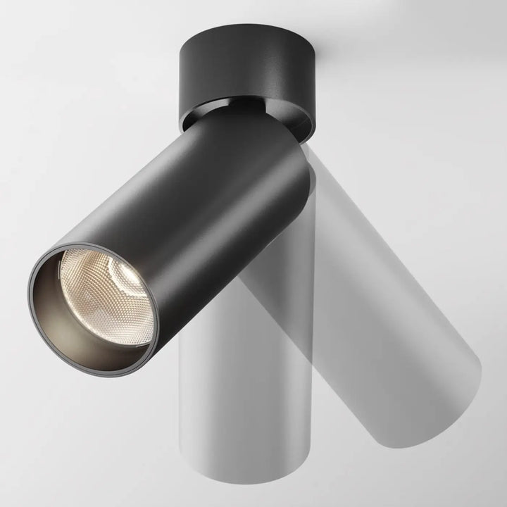 Spot focus led orientable en version dimmable avec tête cylindrique noire mate pour éclairage d’accent robuste