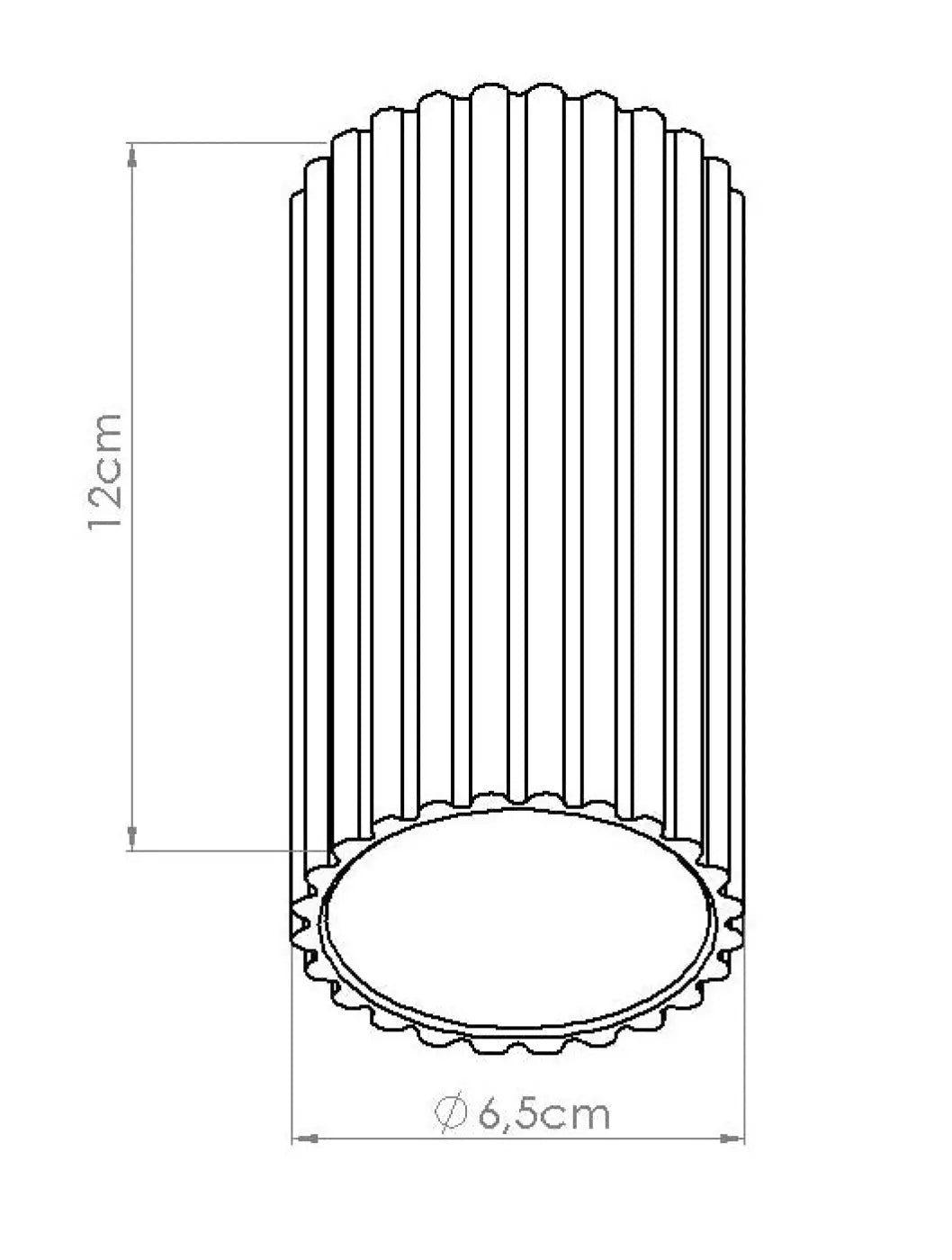 Spot ivar petit cylindre cake pan blanc chaud with vertical ridges and scalloped base 12cm tall 6.5cm diameter