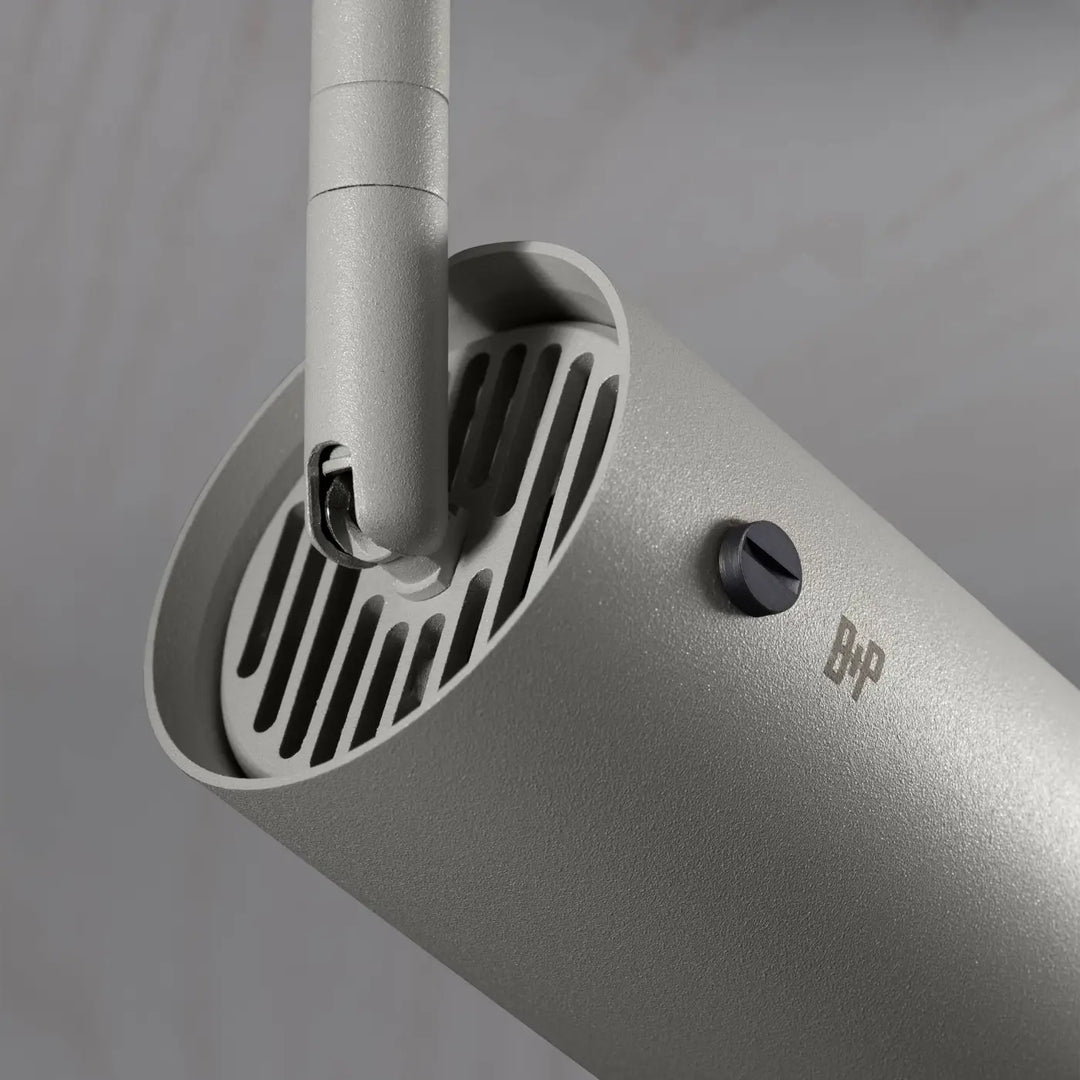 Spot sur rail Exhaust à gravure quadrillée Pierre, finition bronze fumé, vue 4 #couleur_gris