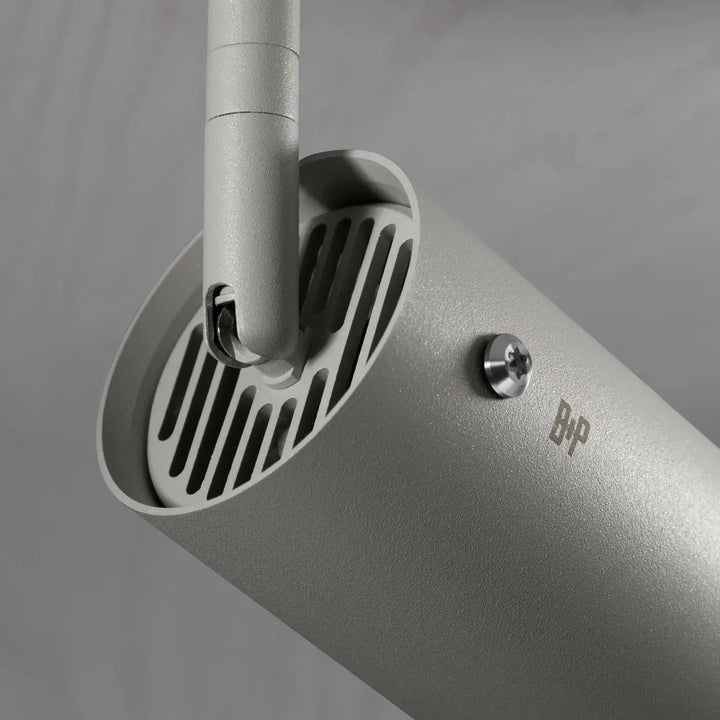 Spot sur rail Exhaust à gravure alignée Pierre, finition acier brûlé, troisième vue #couleur_multicolore