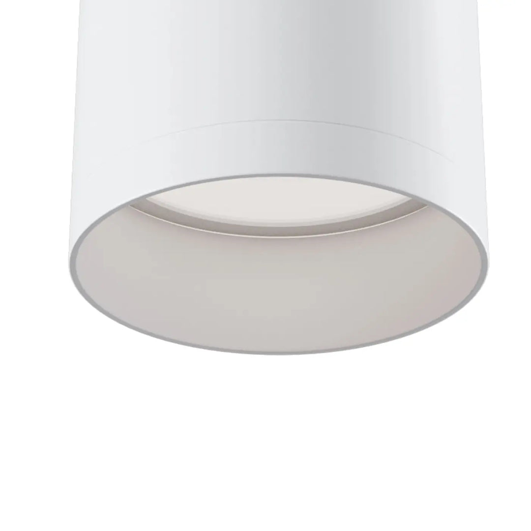 Spot focus cylindre blanc minimaliste pour ampoule gu10 disponible en trois finitions