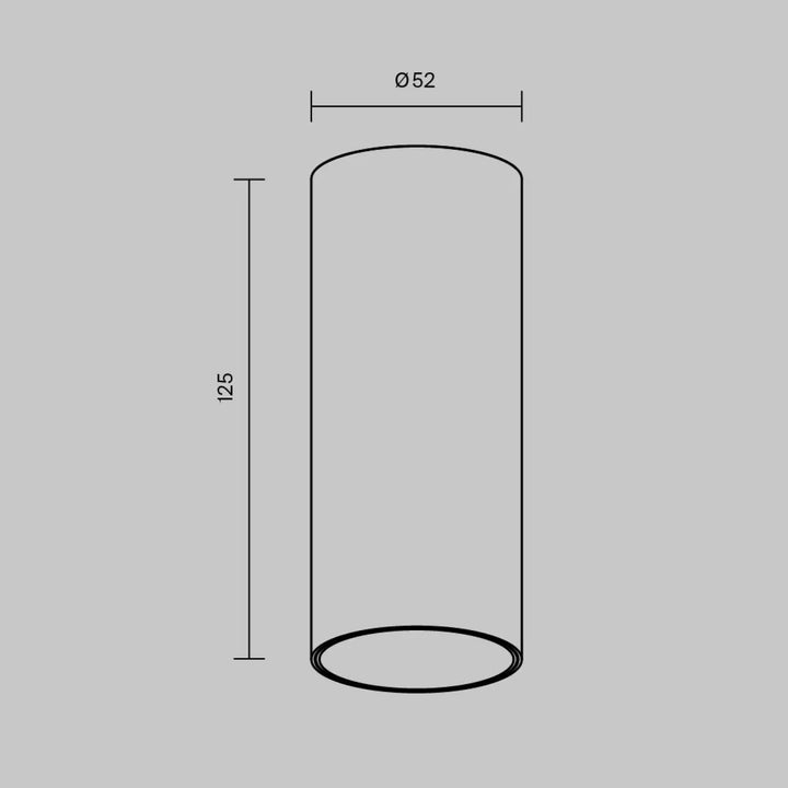 Spot focus led cylindre avec led intégrée noir minimaliste 52 mm diamètre 125 mm hauteur version dimmable