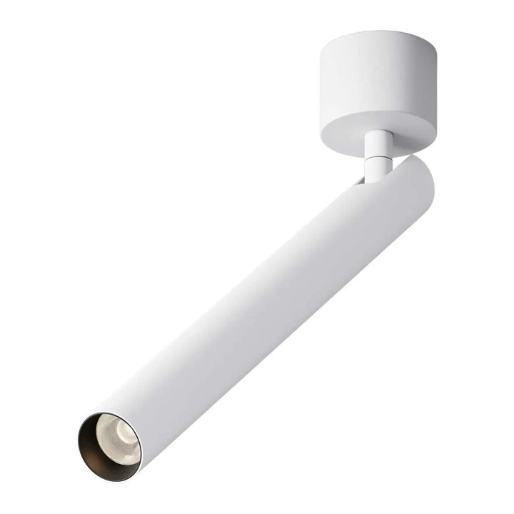 Spot focus t led blanc cylindrique tube ultra-fin avec tête ajustable et base ronde minimaliste