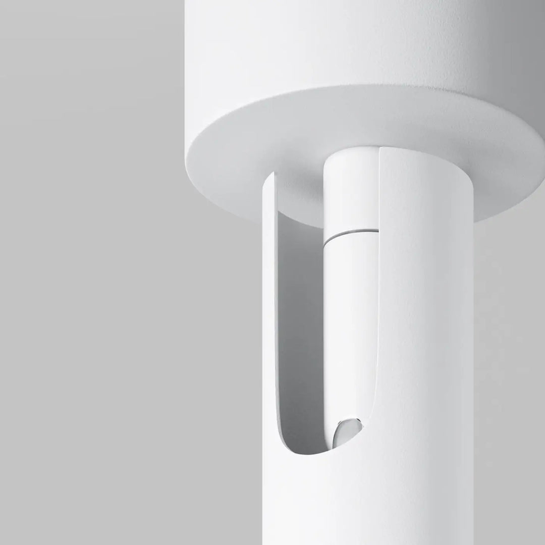 Luminaire cylindre blanc plafond spot focus t led tube ultra-fin avec base ronde design minimaliste