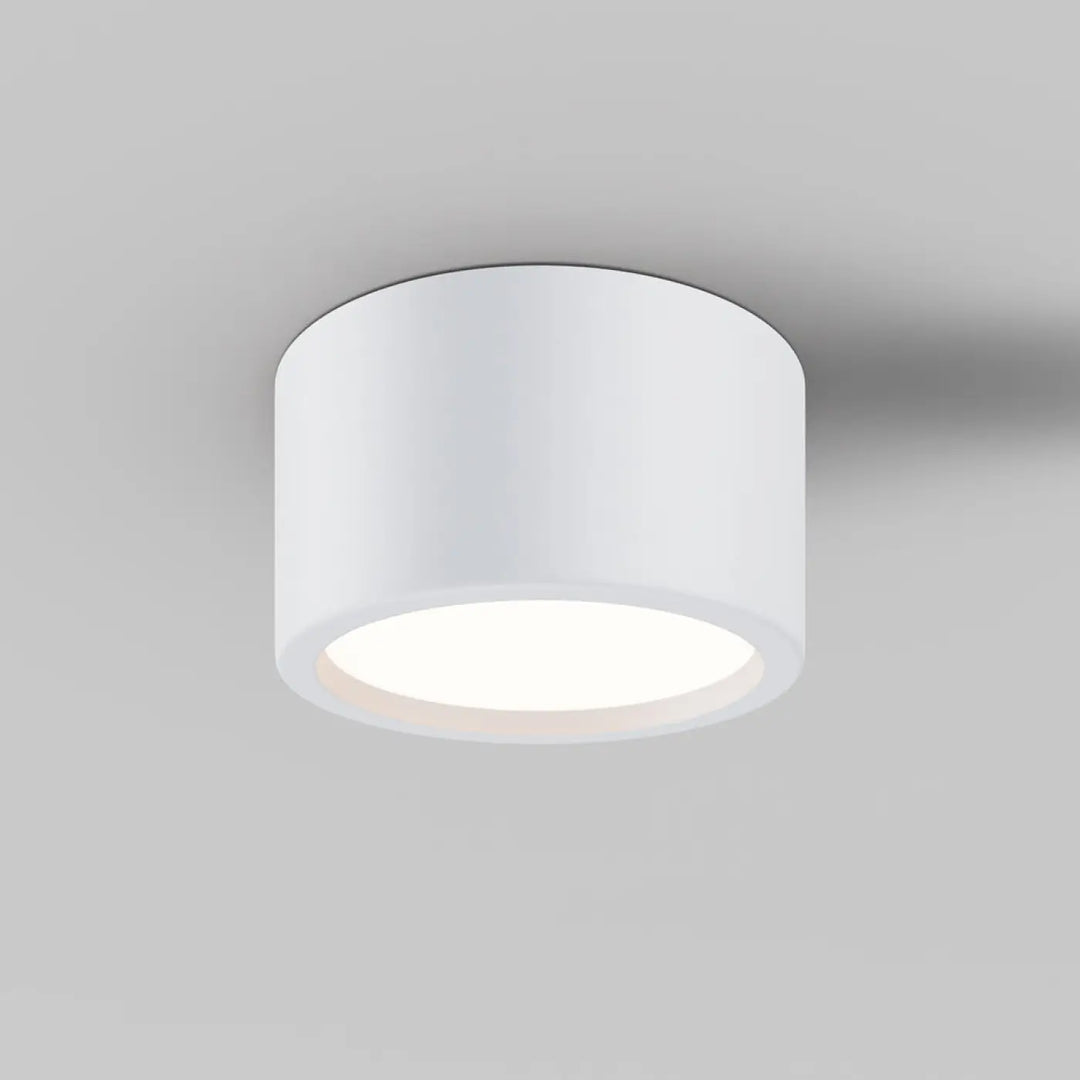 Spot hydra led blanc cylindre avec finition mate et lumière douce indice ip44 pour plafonds étanches
