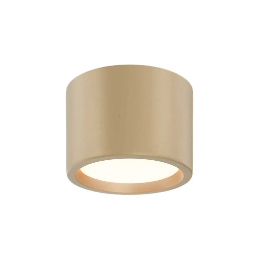 Spot hydra led beige cylindrique avec lumière douce et indice ip44 pour une saillie étanche au plafond