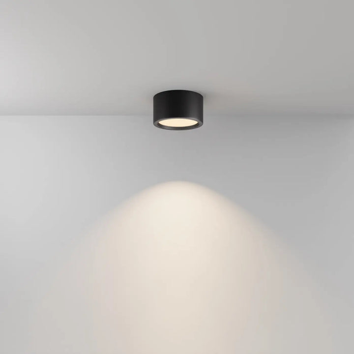 Spot hydra led noir cylindrique encastré avec lumière douce à indice ip44 pour usage intérieur et extérieur