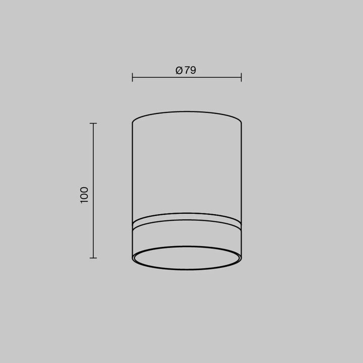 Spot orlo cylindre compact en acier noir avec abat-jour cylindrique minimaliste de 79 mm diamètre et 100 mm hauteur