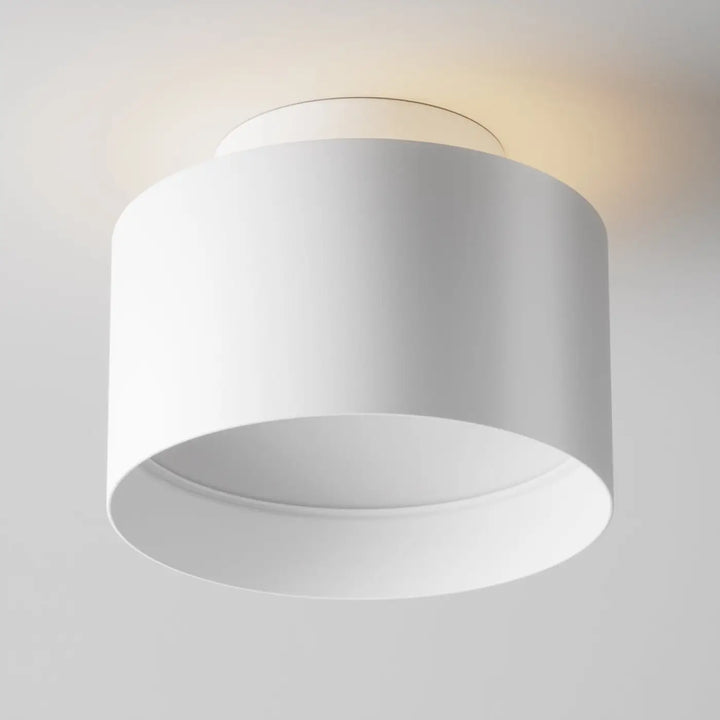 Spot | planet large cylindre led plafond blanc acier noir design minimaliste et saillie planet led
