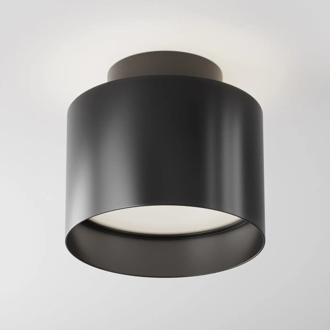Spot planet large cylindre saillie planet led luminaire plafond cylindrique acier noir mat design moderne