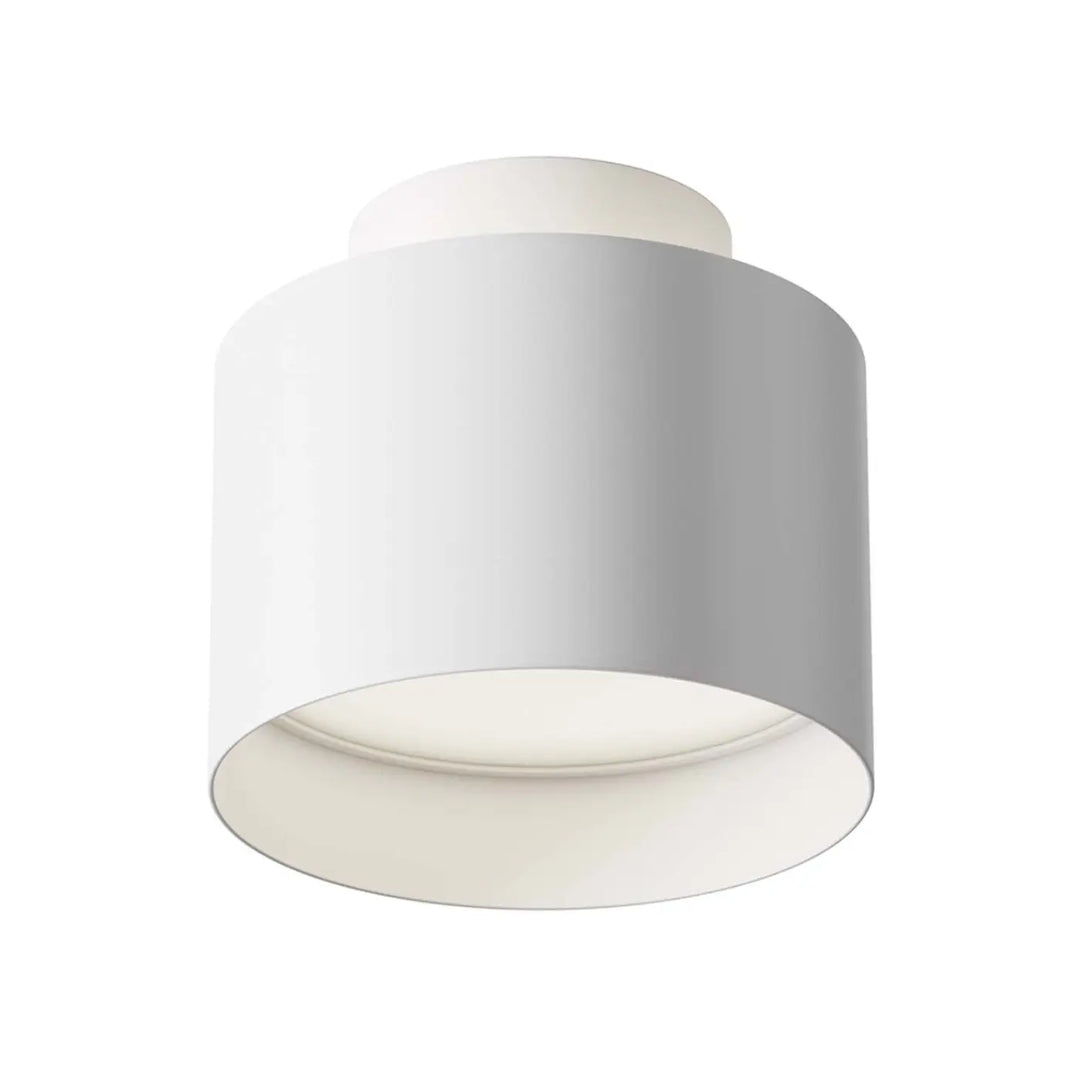 Spot planete large cylindre led saillie en acier noir avec design moderne et finition mate blanche