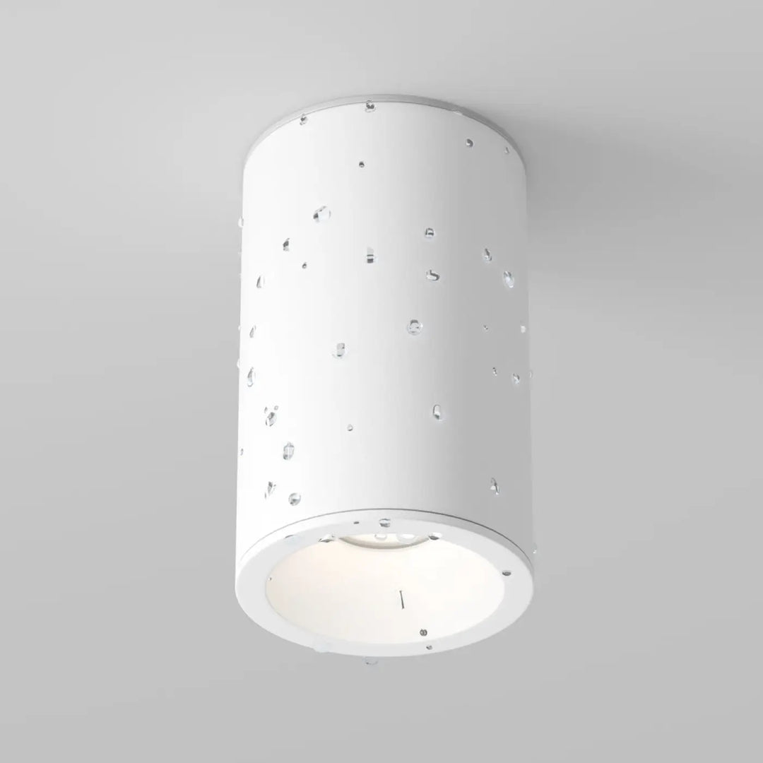 Spot zoom luminaire cylindrique blanc avec perforations modernes pour lumière dirigée sous faux plafond minimalist