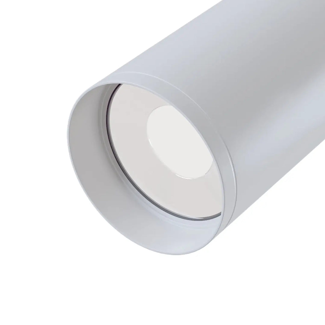 Spot focus long cylindre orientable led downlight blanc avec lentille en verre dépoli et bord métallique semi-encastré