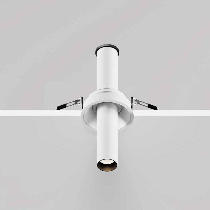 Spot | focus t tube fin orientable spot encastré blanc cylindrique avec bras réglables et accents noirs