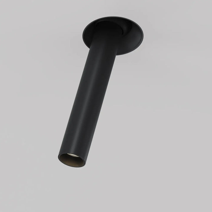 Spot focus t tube semi-encastré en tube fin orientable noir mat avec corps cylindrique et embout circulaire évasé