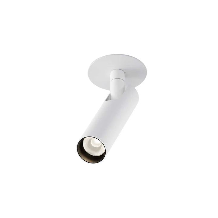 Spot semi-encastré focus tube ultra-fin blanc avec led intégrée et finition mate design moderne