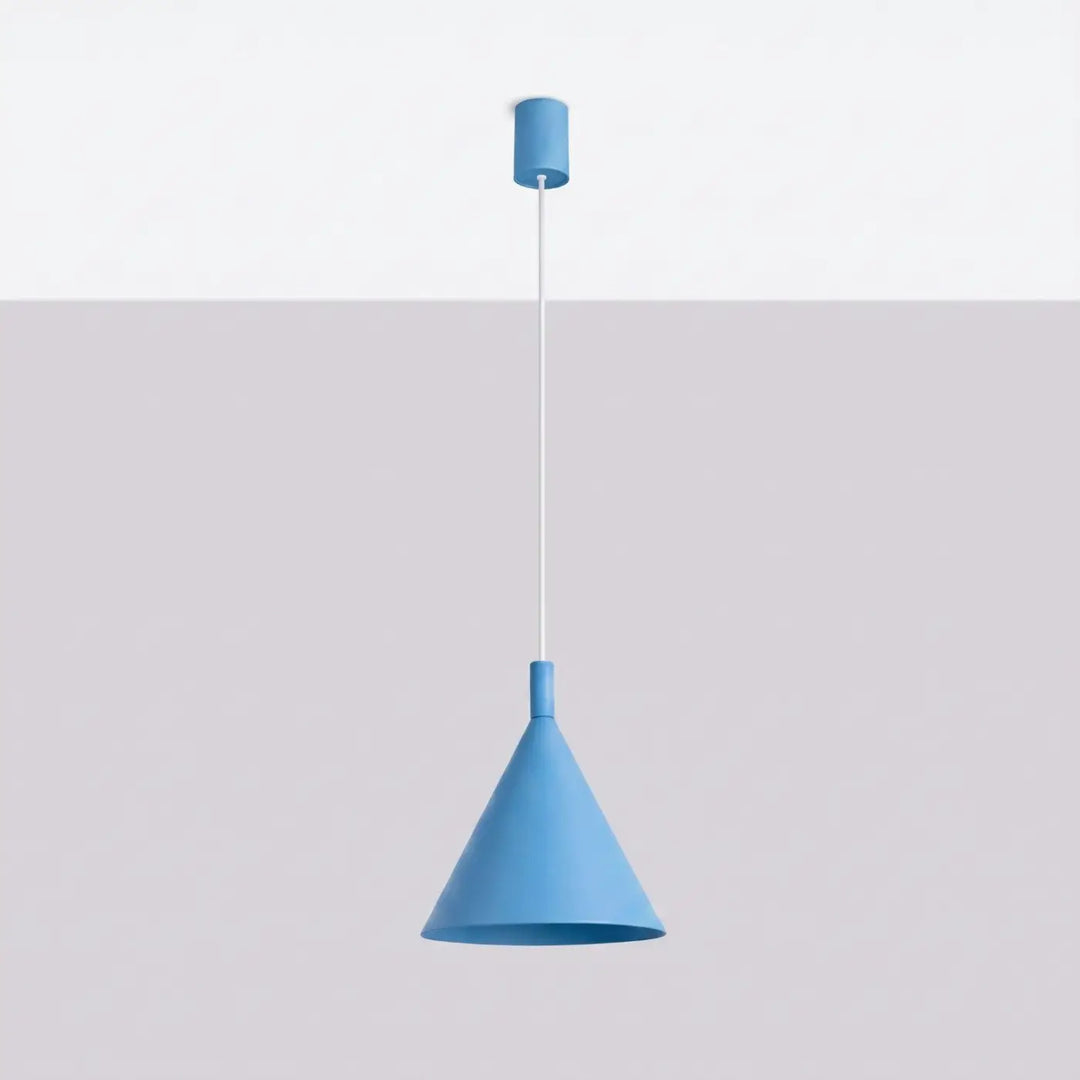 Suspension Luminaire bleu clair éteinte, vue rapprochée