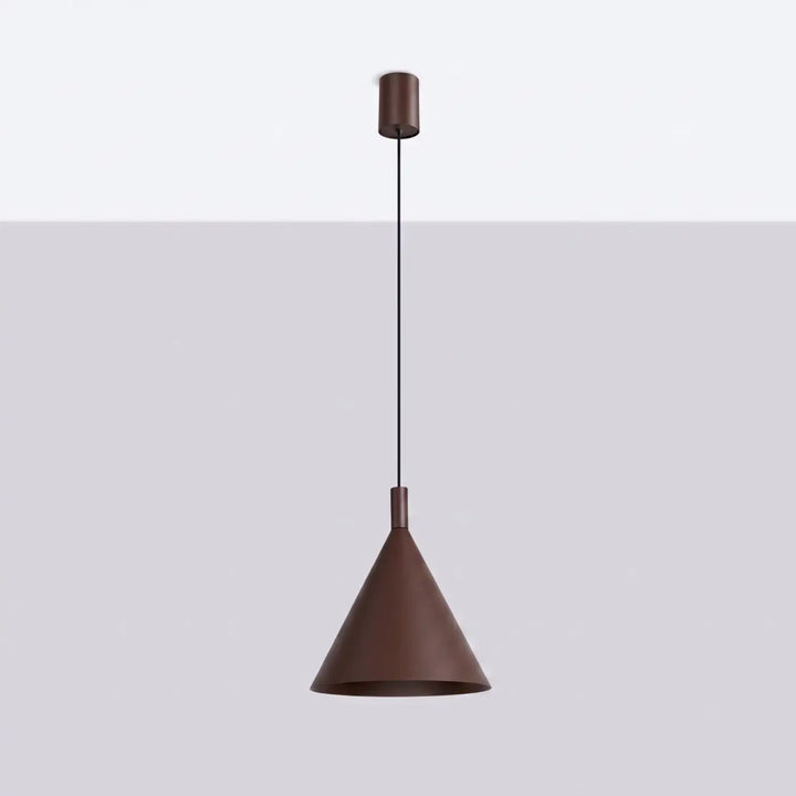 Suspension Luminaire marron éteinte, vue rapprochée