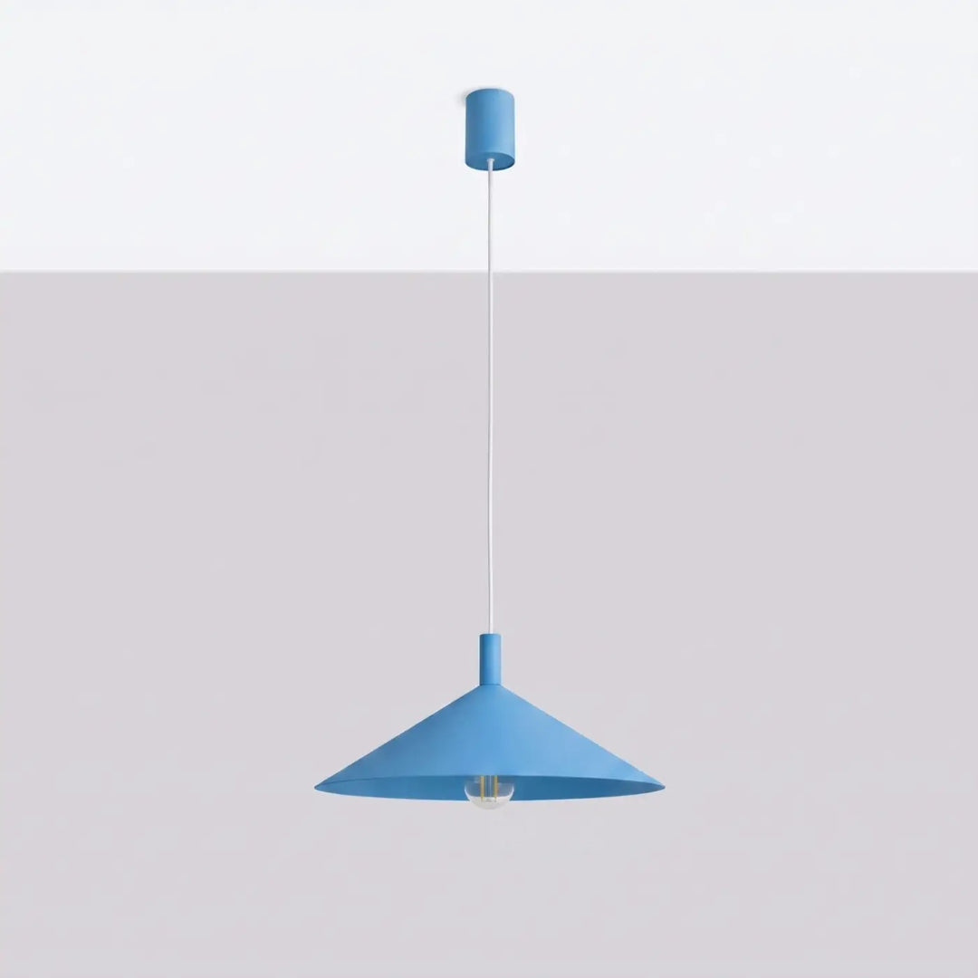 Suspension Luminaire bleu clair éteinte, vue rapprochée